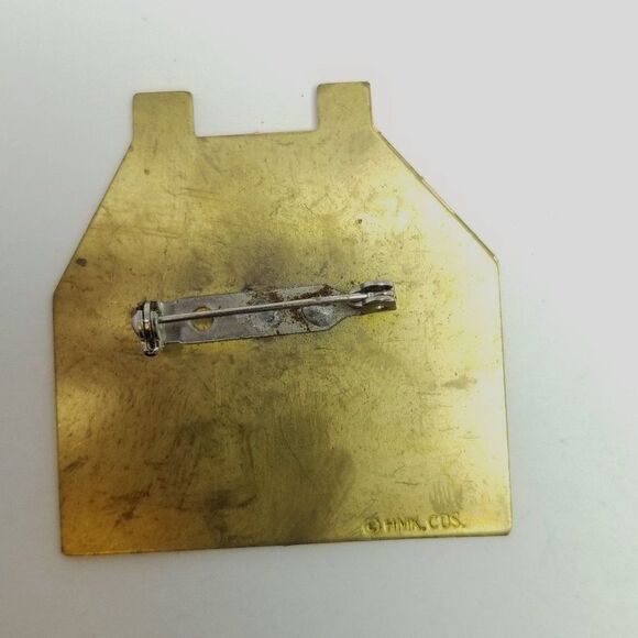 Vintage Hallmark Copper and Brass House with Heart Brooch, Signed HMK, Estate - Picture 3 of 7
